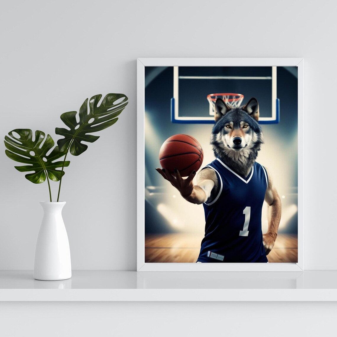 Basketball Playoff Wolf - Sports Season Art Print - Image 2