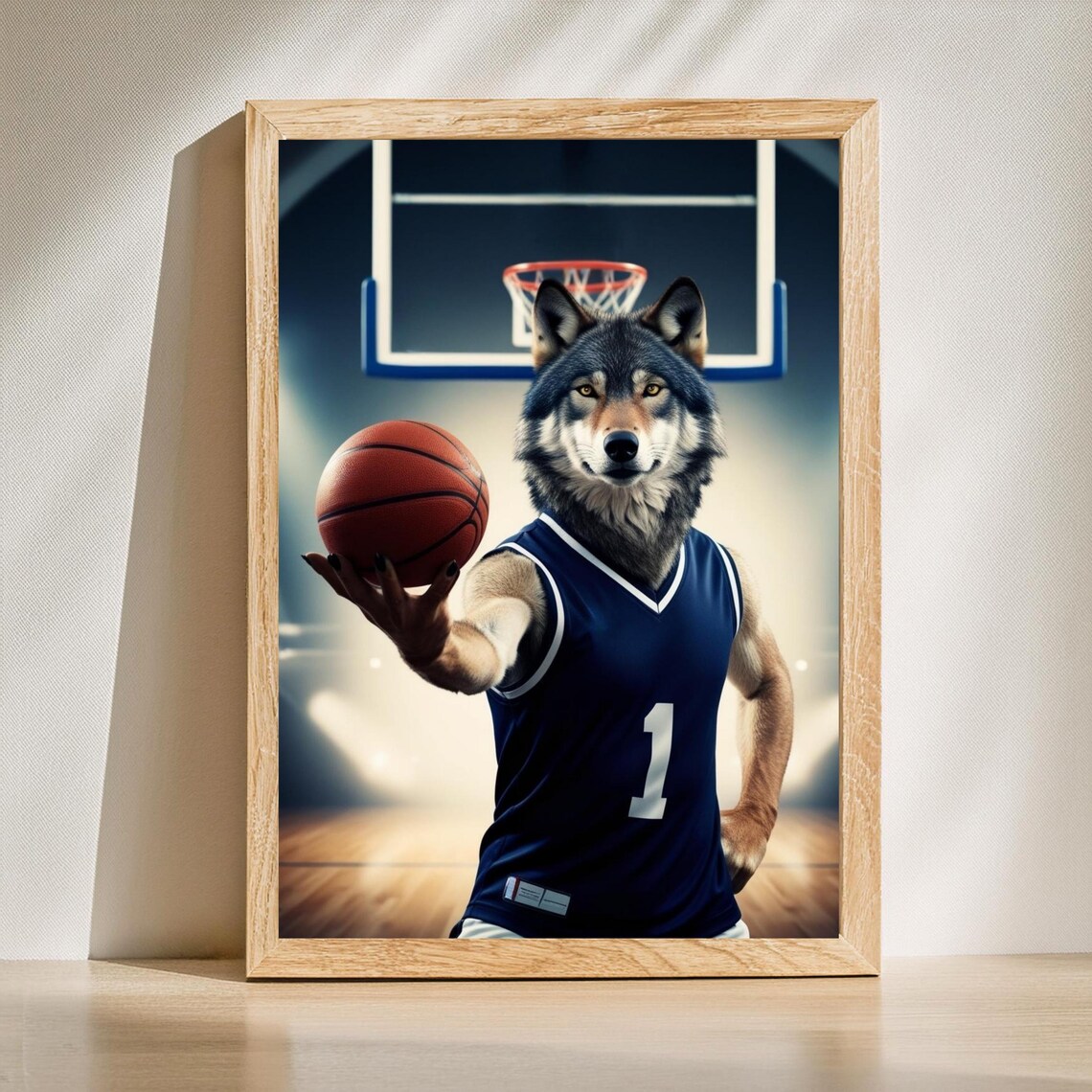Basketball Playoff Wolf - Sports Season Art Print