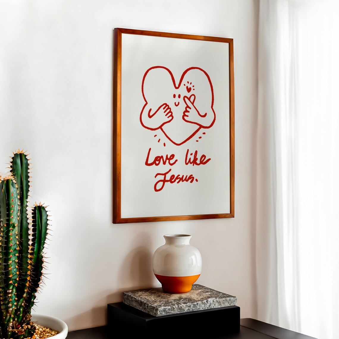 Love Like Jesus Retro Christian Art Print - Image 2