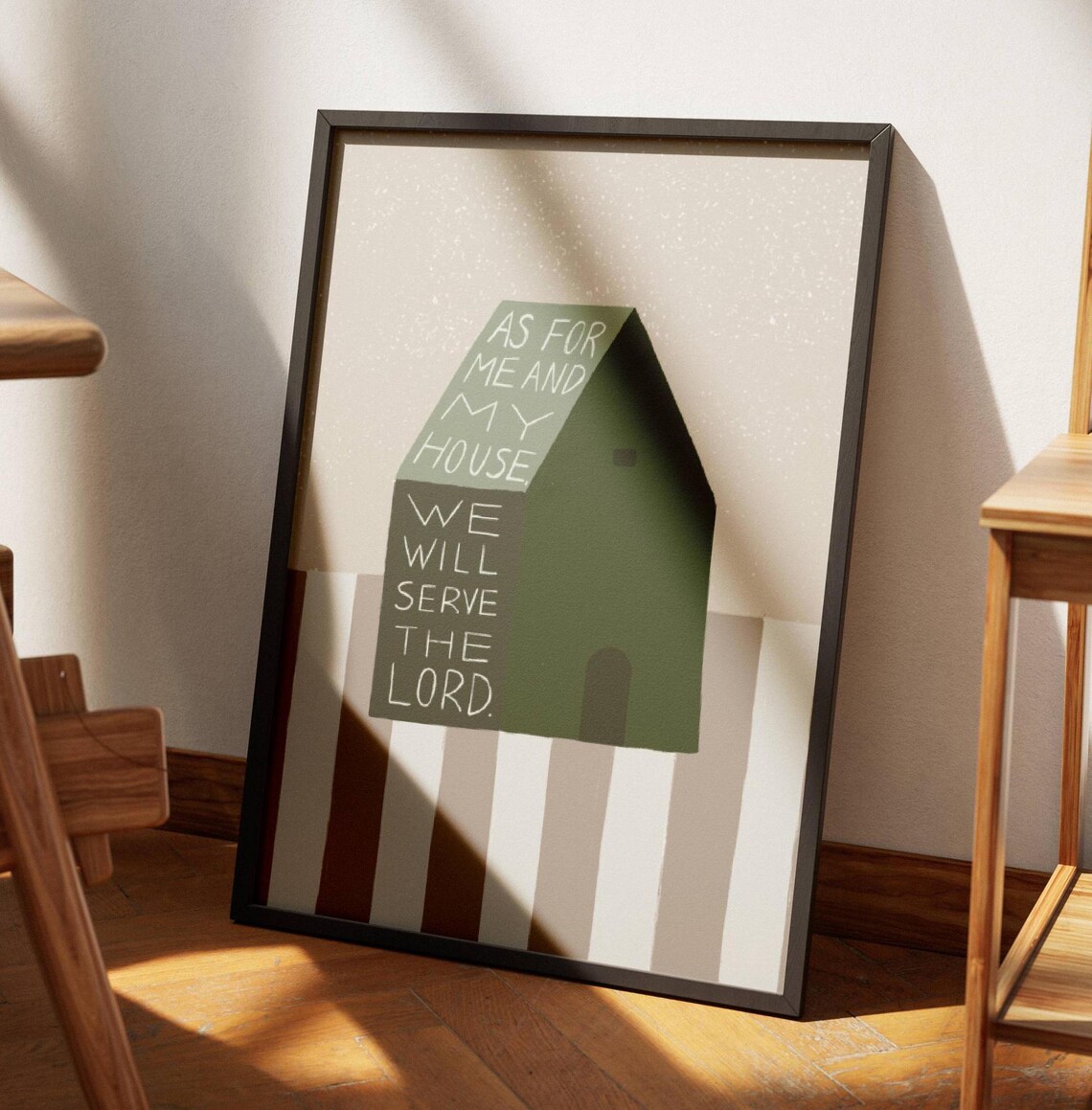 Joshua 24:15 Bible Verse, Retro Christian Wall Art Print - Image 3