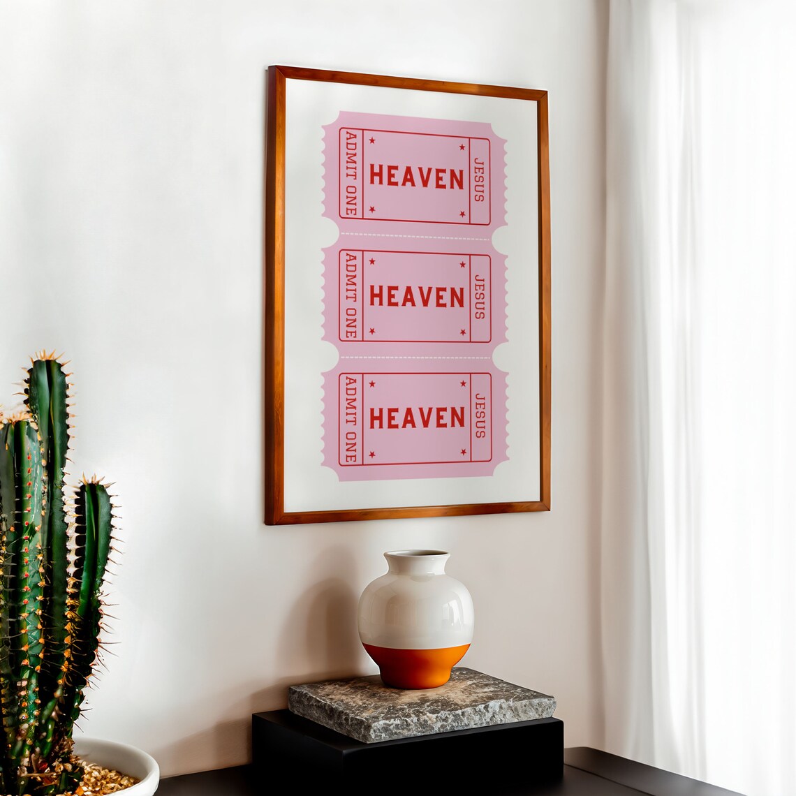 Ticket To Heaven Retro Christian Wall Art Poster - Image 2