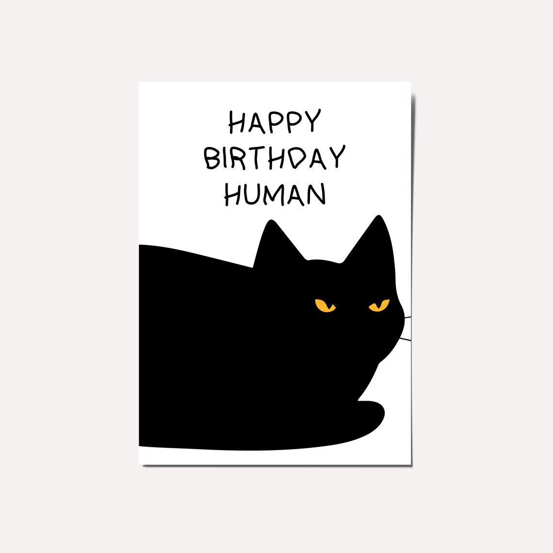 Funny Cat Birthday Card, Happy Birthday Human