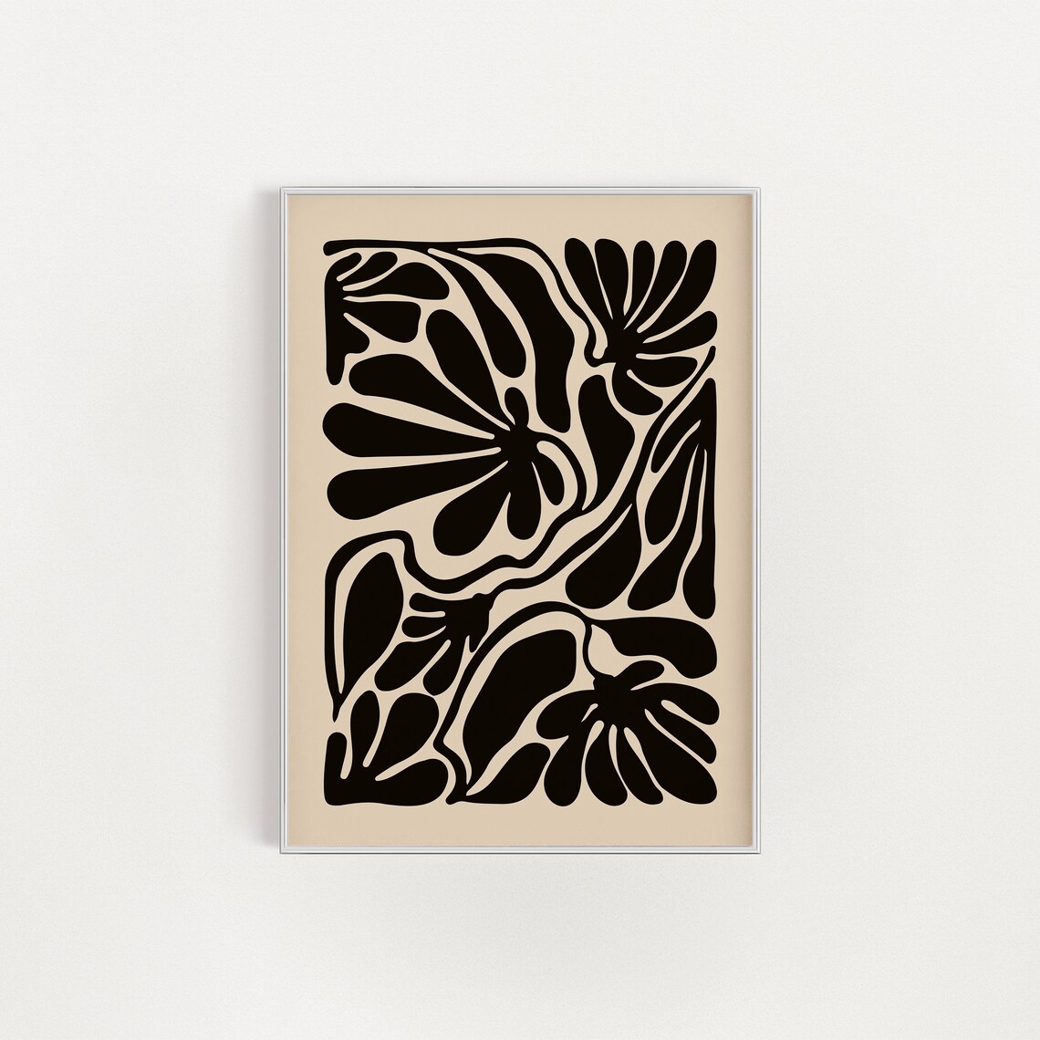 Abstract Botanical Flowers Poster, Large Floral Art