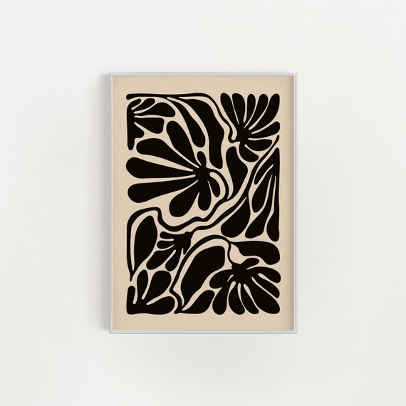 Abstract Botanical Flowers Poster, Large Floral Art