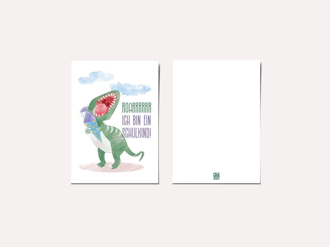Funny School Enrollment Dino Card, First Day Of School - Image 4