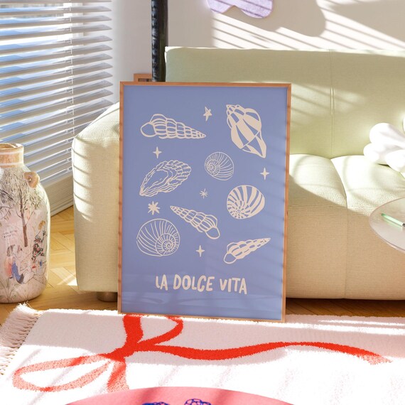 Dolce Vita Print Wall Art Summer Kitchen Prints Cute Home Decor Italian Inspiration