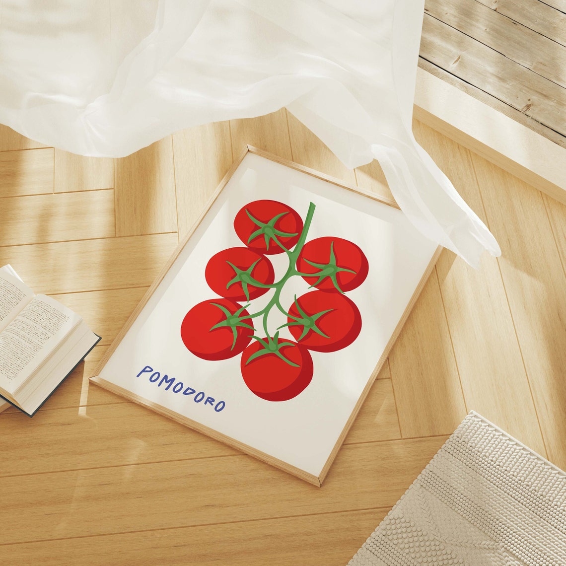 Pomodoro Tomato Vine Italian Kitchen Botanical Art Food Poster - Image 3