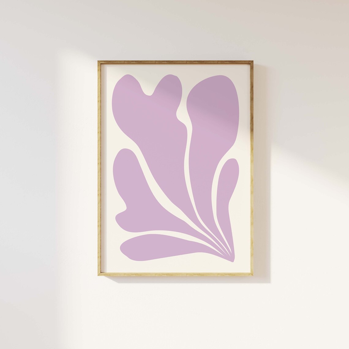 Purple Abstract Botanical Leaf Shape Minimalist Art Poster For Home - Image 2