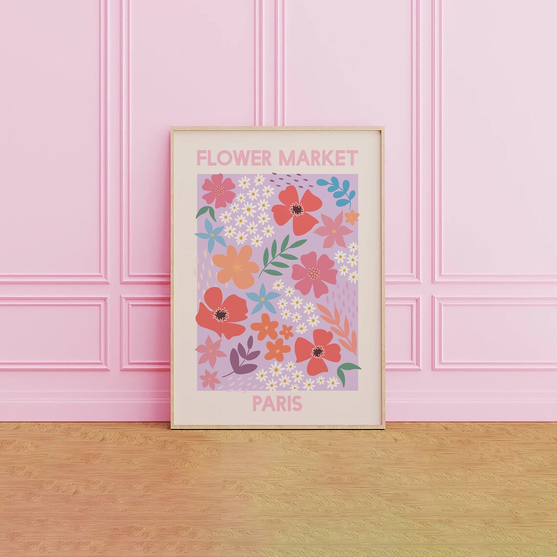 Flower Market Paris Purple Floral Vintage Exhibition Art Poster - Image 4
