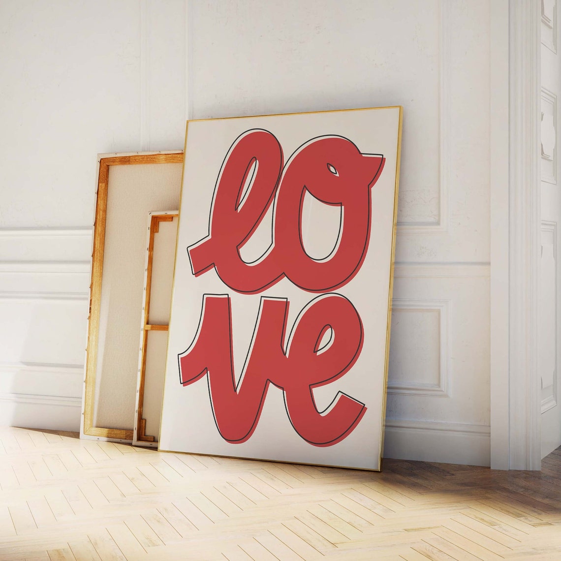 Love Print Art Valentines Day Decor Red Wall Art Trendy Valentines Cute Love Print - Image 3