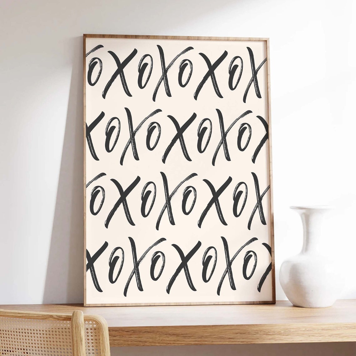 Xoxo Script Print Art Valentines Day Decor Neutral Wall Art Trendy Valentines Cute Valentines Print - Image 3