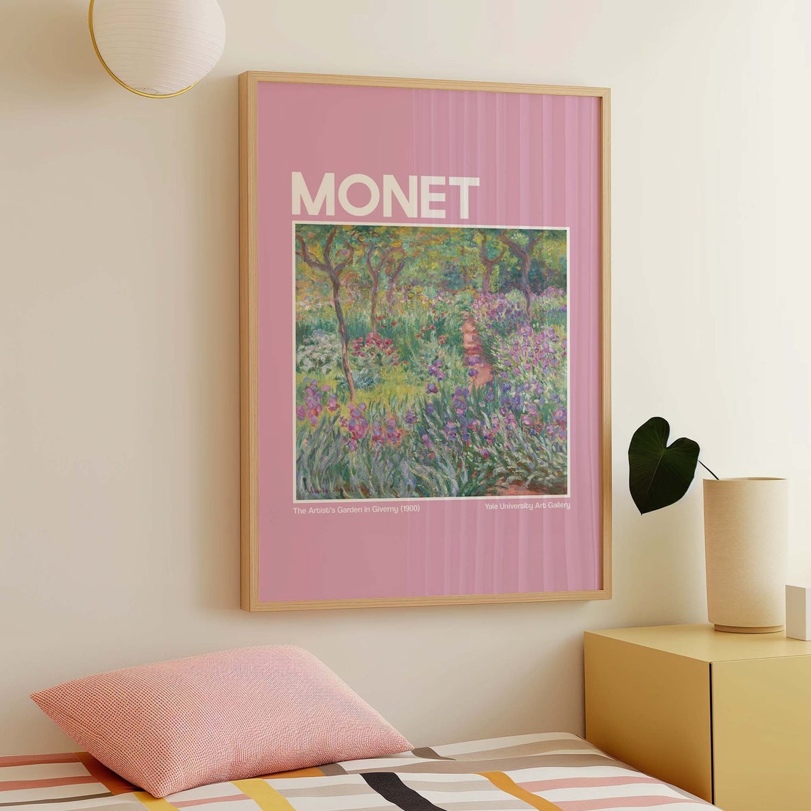 Monet Artists Garden in Giverny Pink Exhibition Poster Yale Art - Image 3