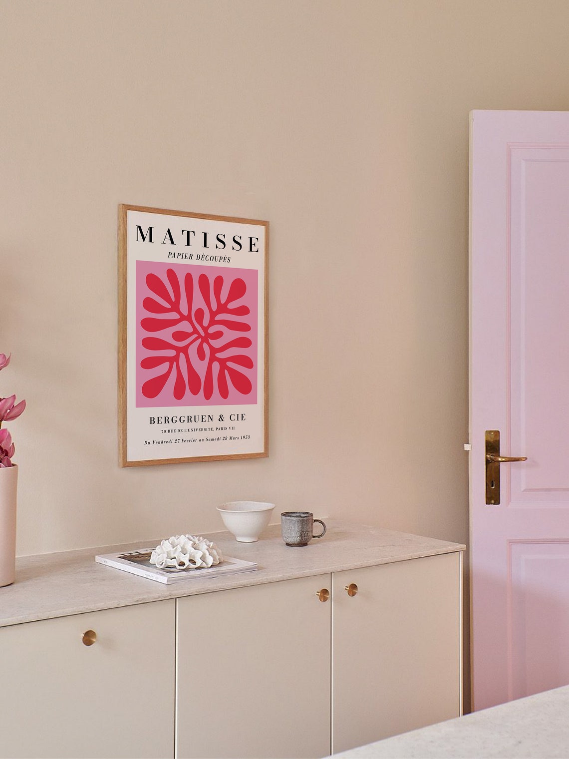 Henri Matisse Papier Decoupes Red Pink Exhibition Cut Out Poster - Image 6