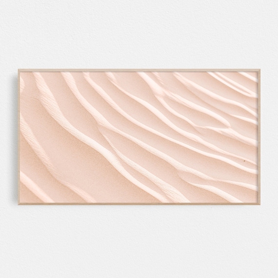 Neutral Beige Sand Dune Ripples Minimalist Desert Photography Print