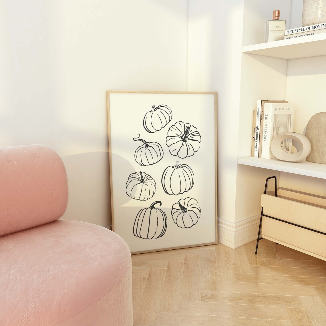 Pumpkins Art Print, Rustic Autumn Wall Decor - Image 2
