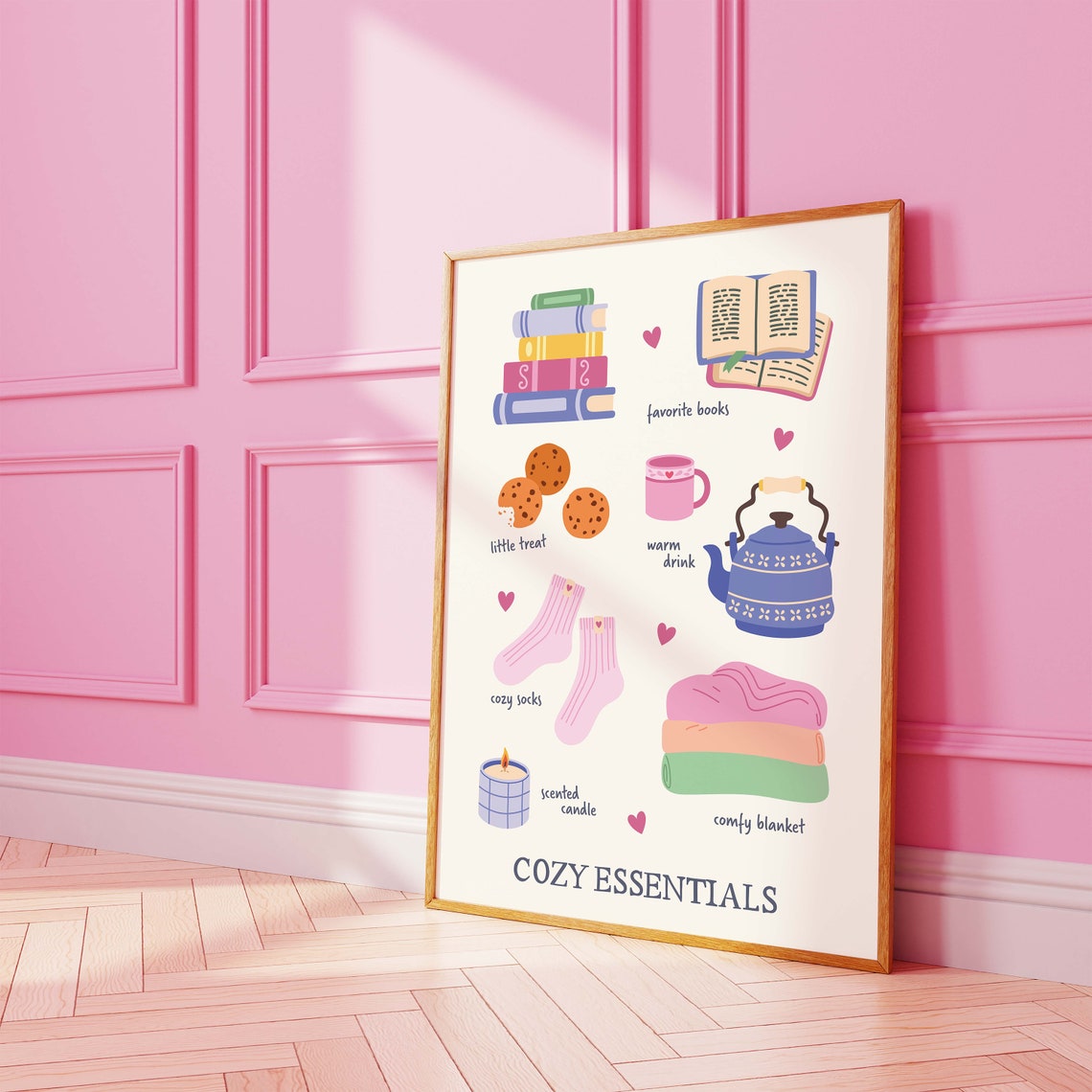 Cozy Essentials Cute Hygge Infographic Poster For Book Lovers - Image 2