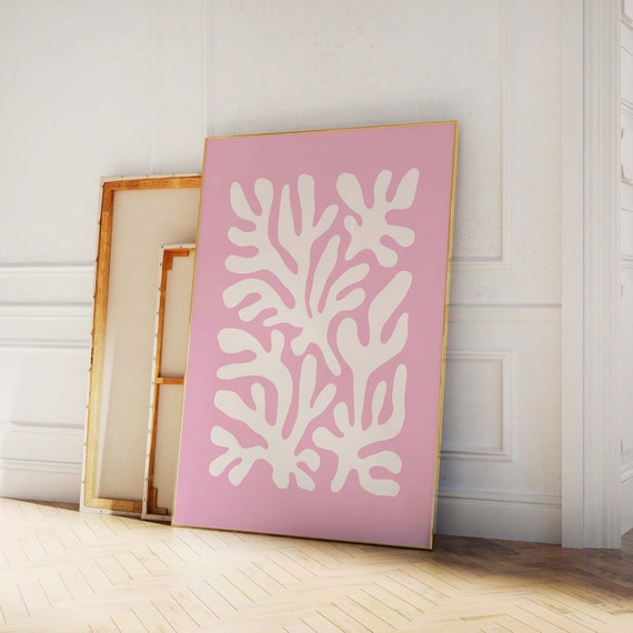 Coral Seaweed Print Art Cute Summer Art Print Girly Wall Art Beach House Decor Coastal Wall Art
