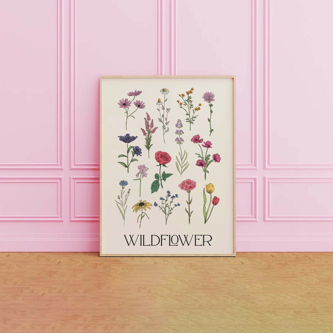 Wildflower Botanical Illustration Vintage Floral Chart Art Poster - Image 5