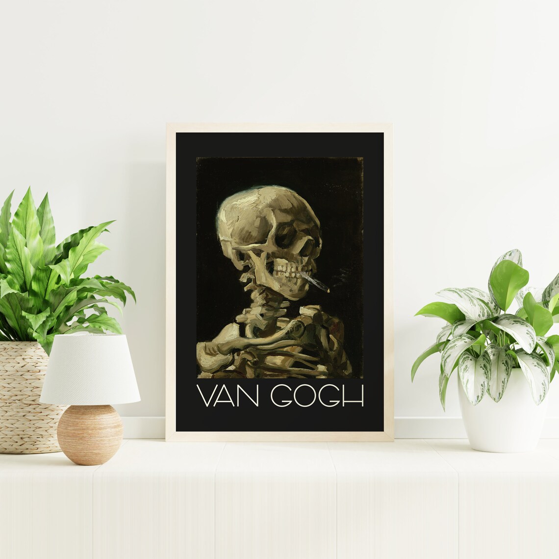 Van Gogh Skeleton Print Art Black Vintage Skeleton Halloween Art Dark Academia Fall Decor - Image 6