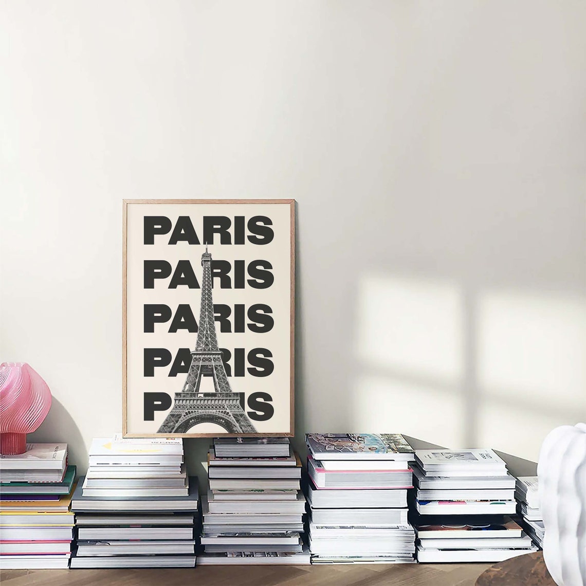 Paris Eiffel Tower Black White Bold Typography Travel Poster - Image 6