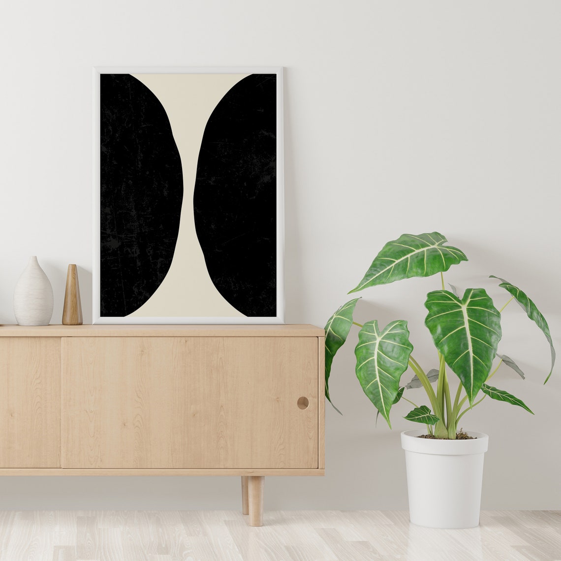 Abstract Black Wall Print Art Neutral Mcm Art Minimal Abstract Shapes Art Cute Trendy Wall Art - Image 4