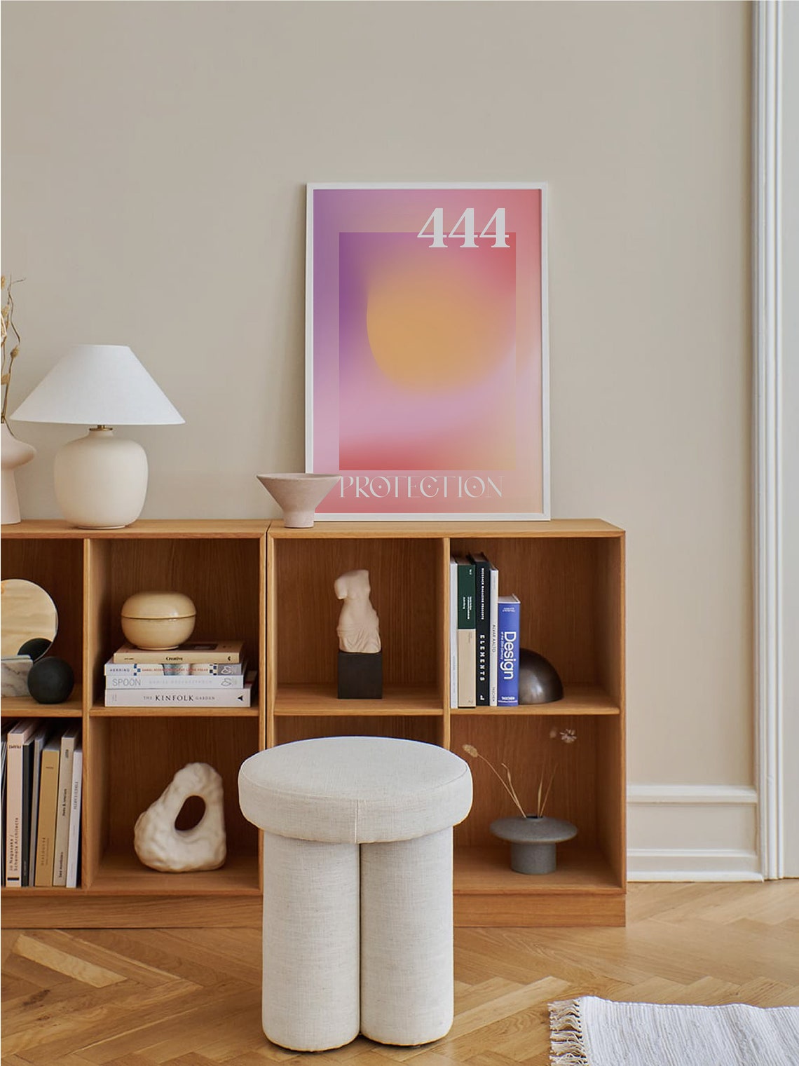 Angel Number 444 Protection Poster with Pastel Aura Gradient Design - Image 4