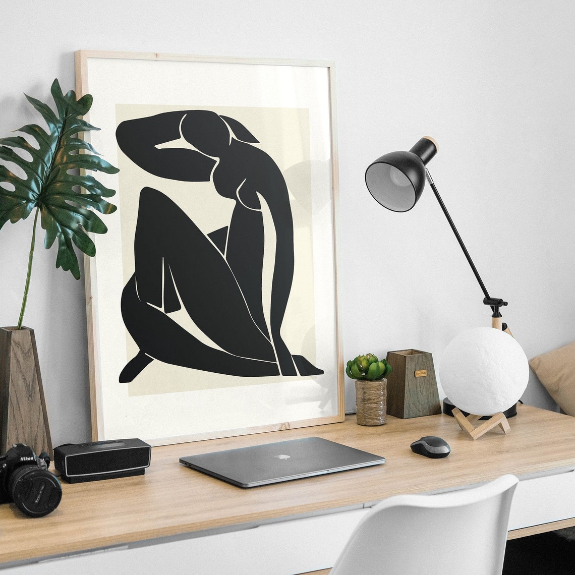 Matisse Style Black Nude Paper Cut Out Modern Abstract Art Print - Image 4
