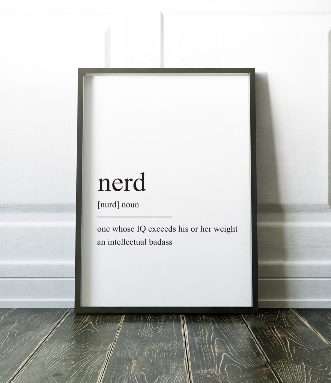 Nerd Definition Minimalist Quote Poster, Modern Funny