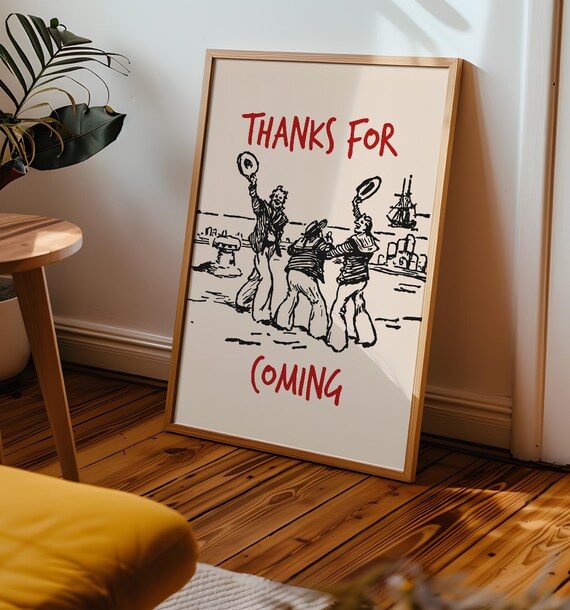 Thanks For Coming Print Now Leave Please Poster Vintage Sailor Trendy Entryway Decor Cute Quote Art Living Room