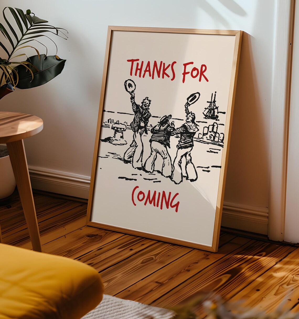 Thanks For Coming Funny Sailor Farewell Vintage Dockside Party Poster