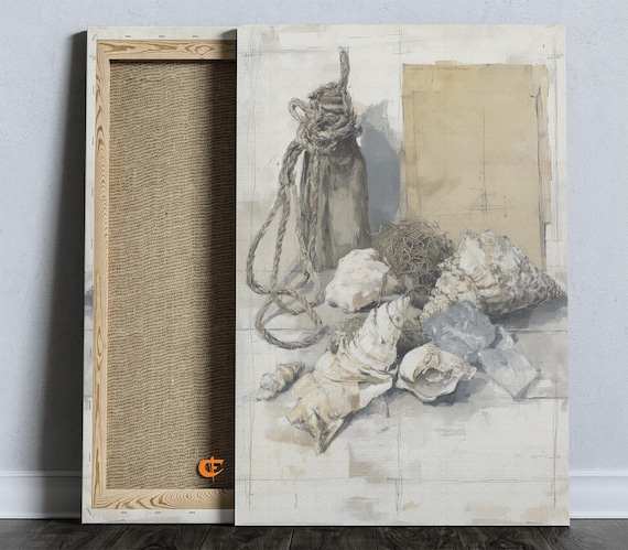 Vintage Seashells Rope And Coral Maritime Collage Art Poster