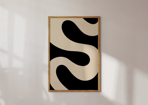 Abstract Modern Wall Dcor Geometric Poster Monochrome Minimalist Wall Art Print Wall Art Housewarming Gift