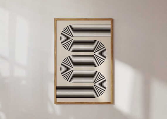 Minimalist Japandi Wall Art Print Abstract Wall Art Geometric Poster Zen Wall Art Monochrome Wall Dcor