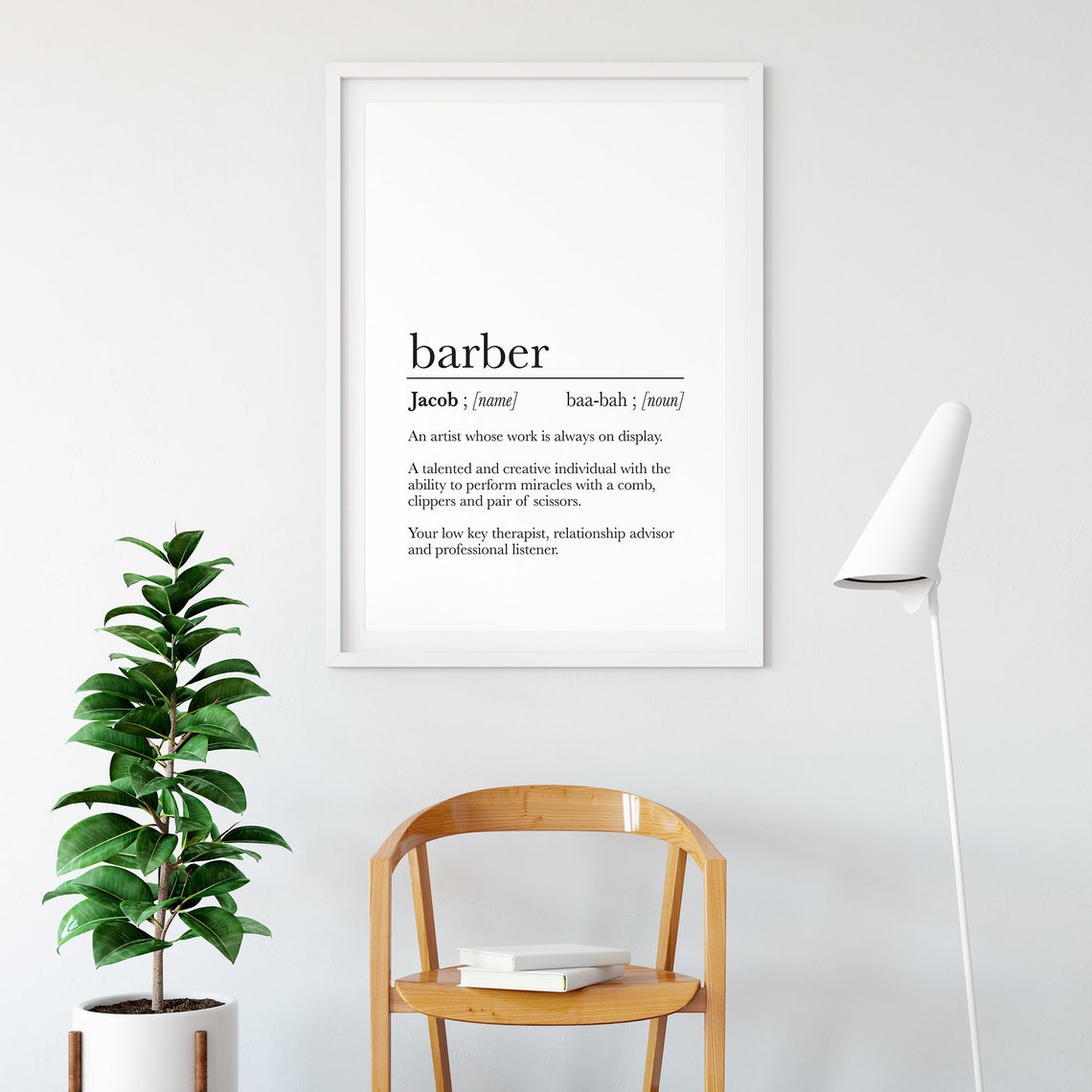 Barber Dictionary Definition Poster Personalized Gift for Barbershops - Image 2