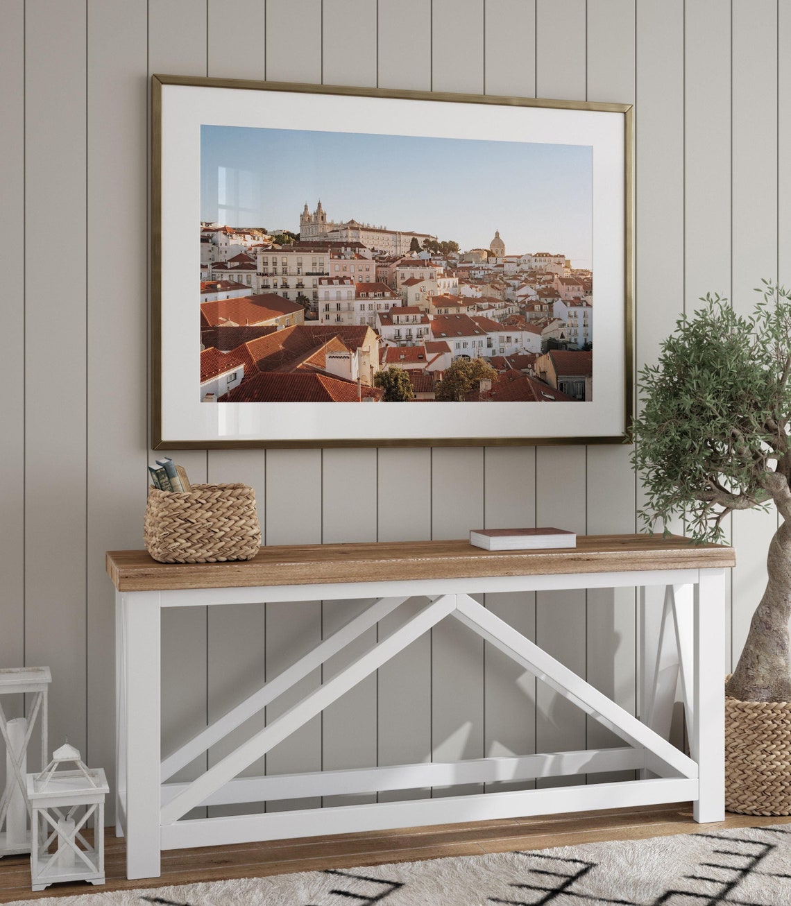 Lisbon Portugal Cityscape, Sunrise Travel Poster