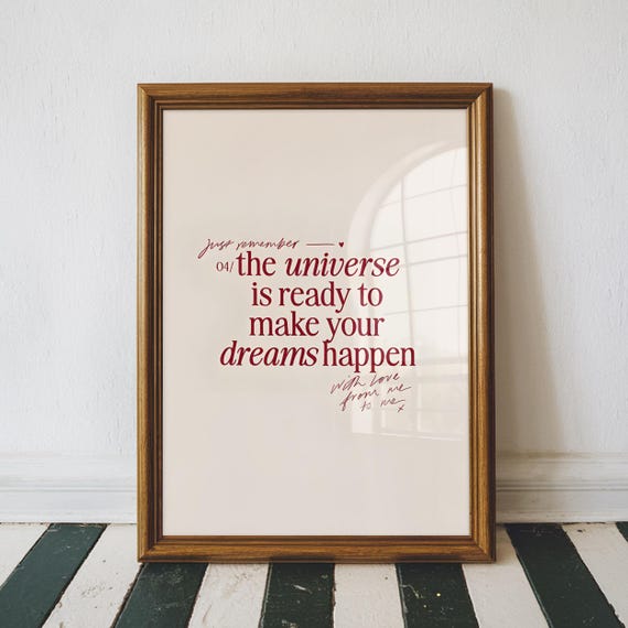 The Universe Is Ready Positive Wall Art Motivational Print Decor Apartment Typography