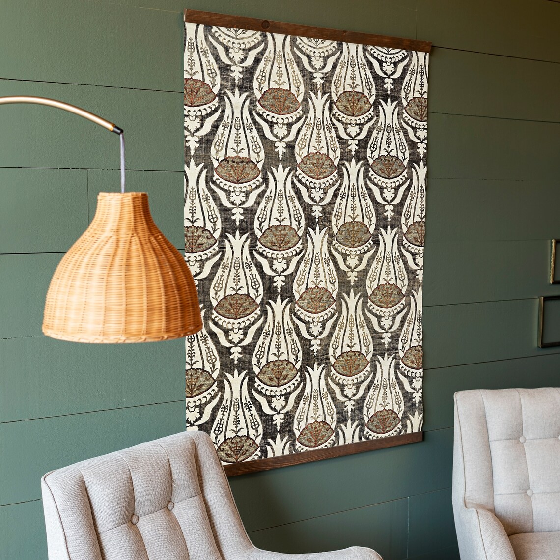 Tulip Floral Textile Art, Modern Pattern Tapestry - Image 2