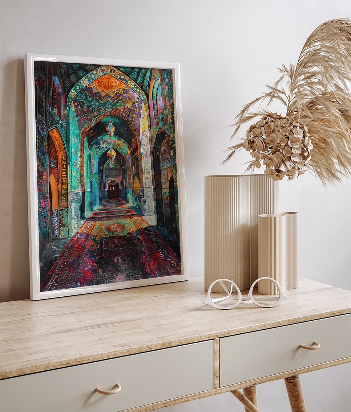 Persian Mosque Interior Archways Lanterns Islamic Architecture Poster - Image 3