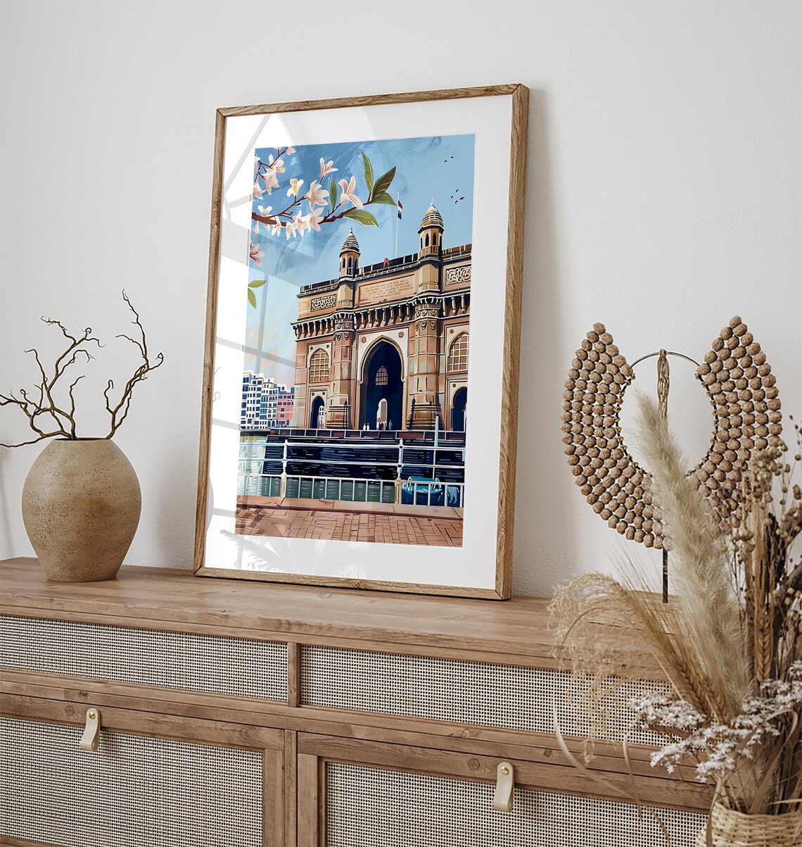 Gateway of India Mumbai Daytime Watercolor Landmark Art Poster - Image 2