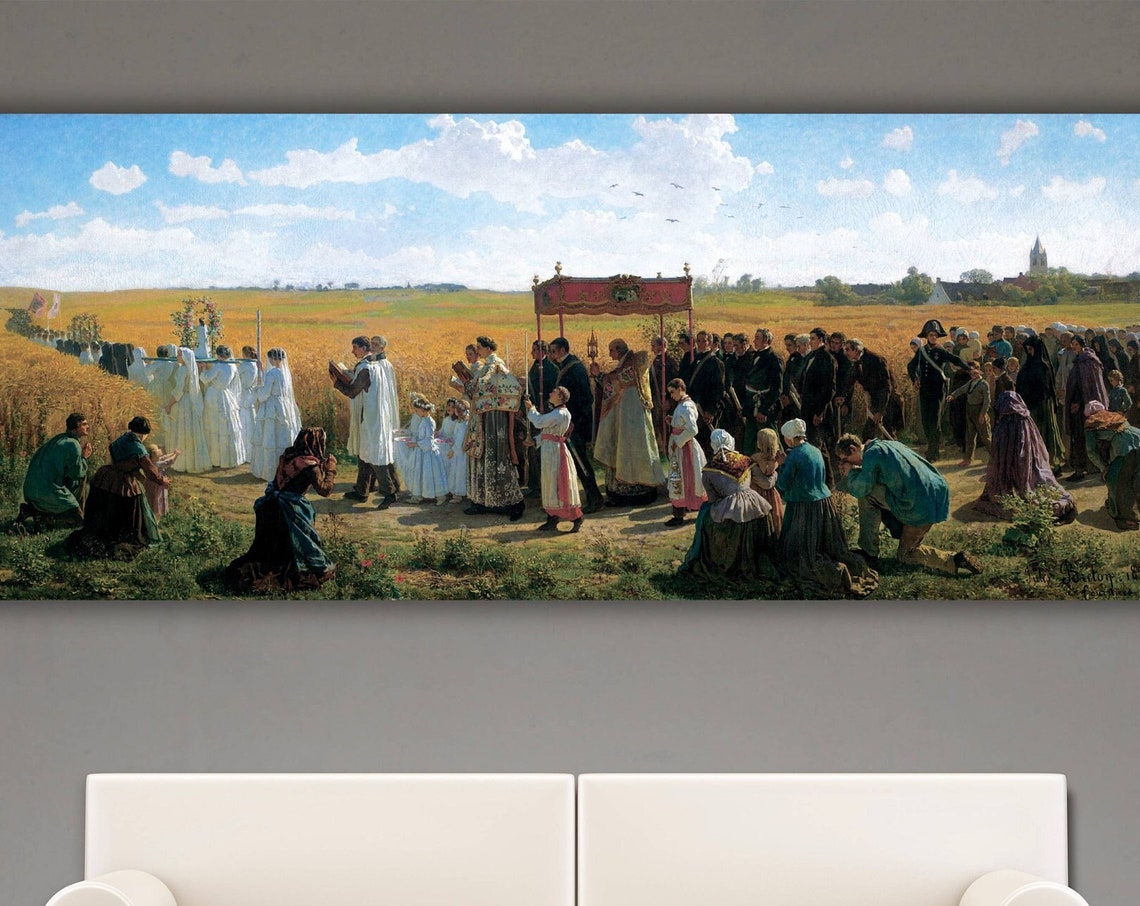 Jules Breton The Blessing Of The Wheat In Artois 1857 Print Wall Art Breton Poster Breton Painting Breton Print Art Reproduction