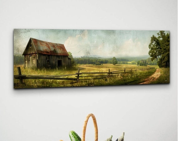 Panoramic Antique Barn Rustic Wall Art