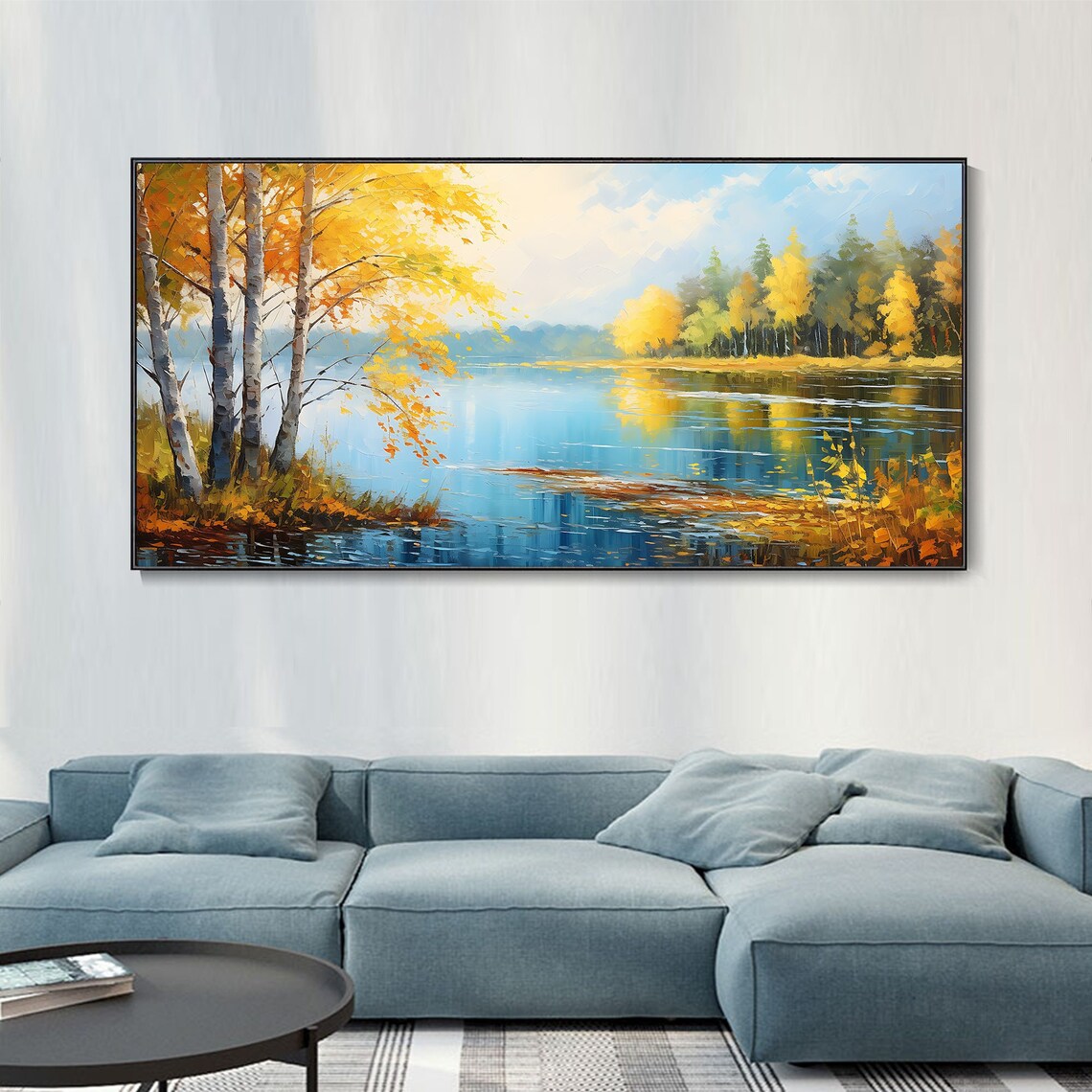 Lake Scenic Impressionist Oil Painting Art Print
