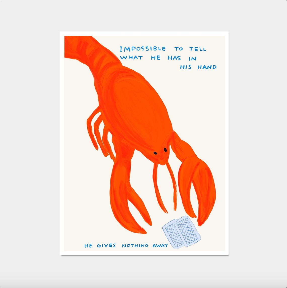 Impossible To Tell What He Has In His Hand Orange Lobster Poker Poster