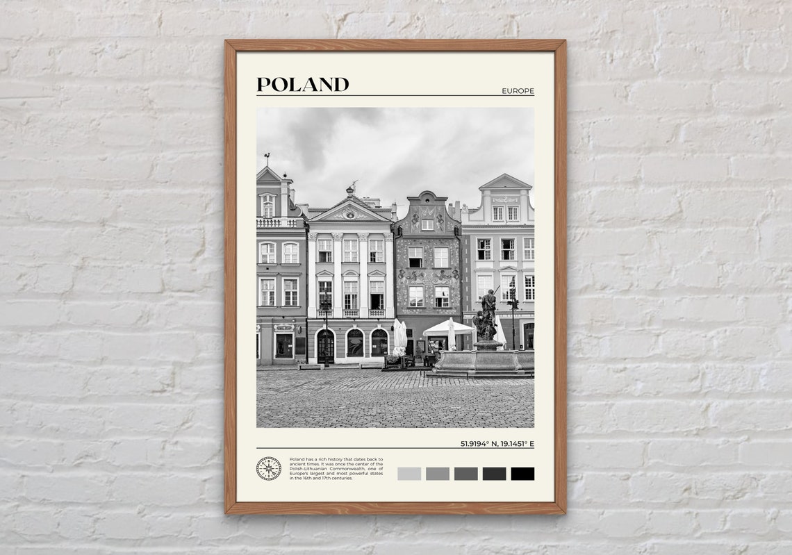 Black And White Poland Print Poland Wall Art Poland Poster Poland Photo Poland Poster Print Poland Wall Decor Warsaw Poster Europe