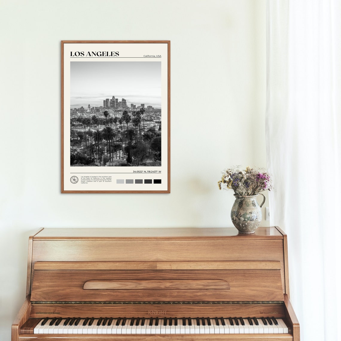 Black And White Los Angeles Print Los Angeles Wall Art Los Angeles Poster Los Angeles Photo Los Angeles Poster Print California - Image 2