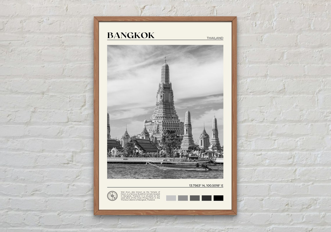 Black And White Bangkok Print Bangkok Wall Art Bangkok Poster Bangkok Photo Bangkok Poster Print Bangkok Wall Decor Thailand Print