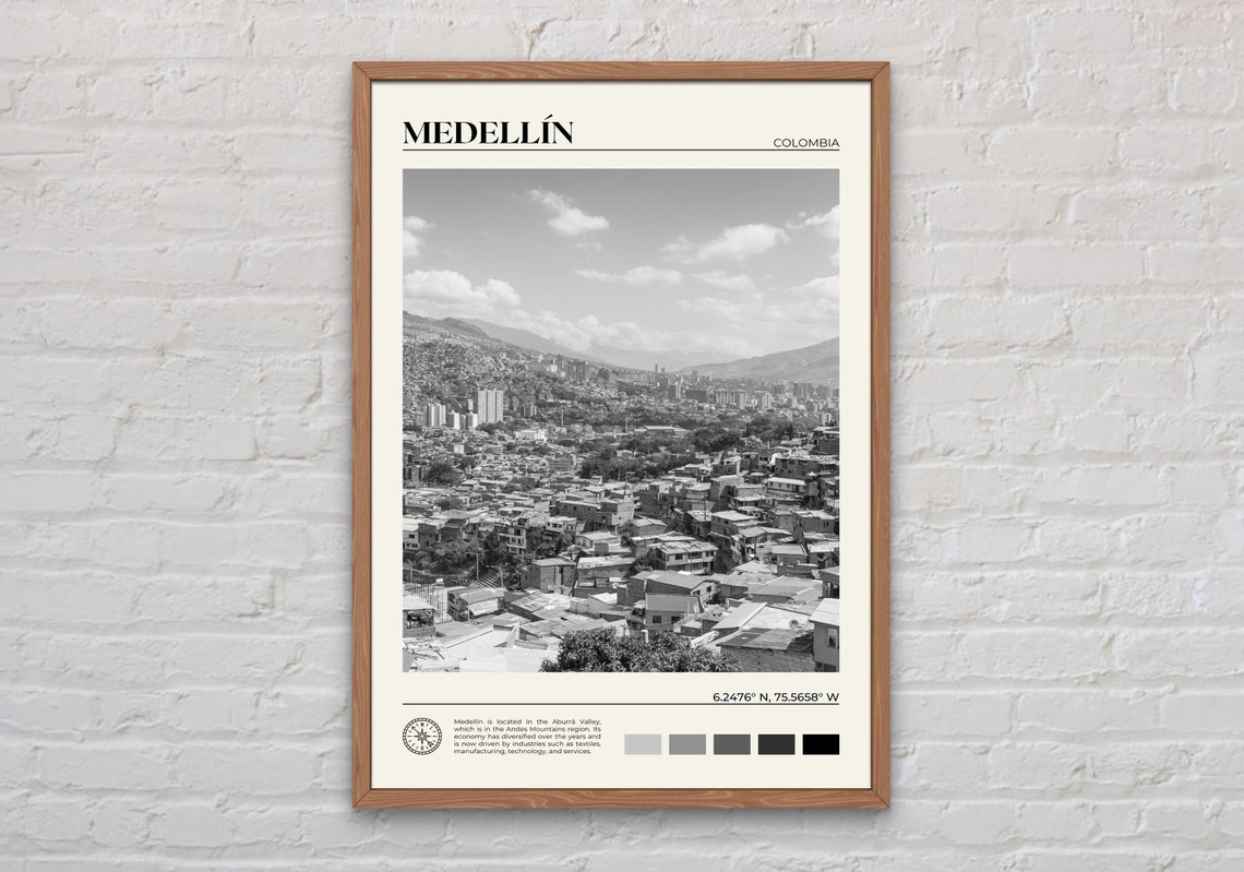 Black And White Medelln Print Medelln Wall Art Medelln Poster Medelln Photo Medelln Poster Print Medelln Wall Decor Colombia