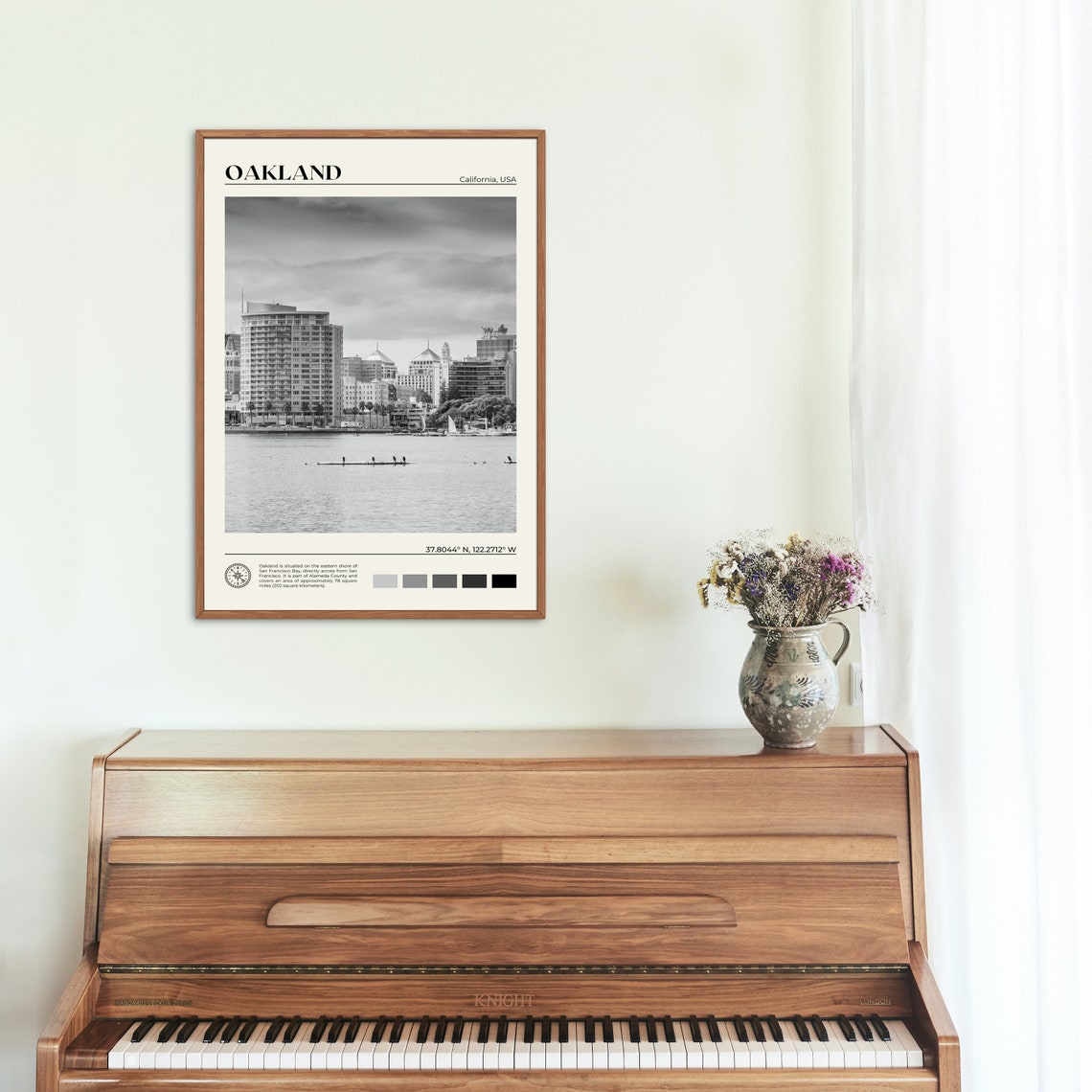 Black And White Oakland Print Oakland Wall Art Oakland Poster Oakland Photo Oakland Poster Print Oakland Wall Decor California - Image 2