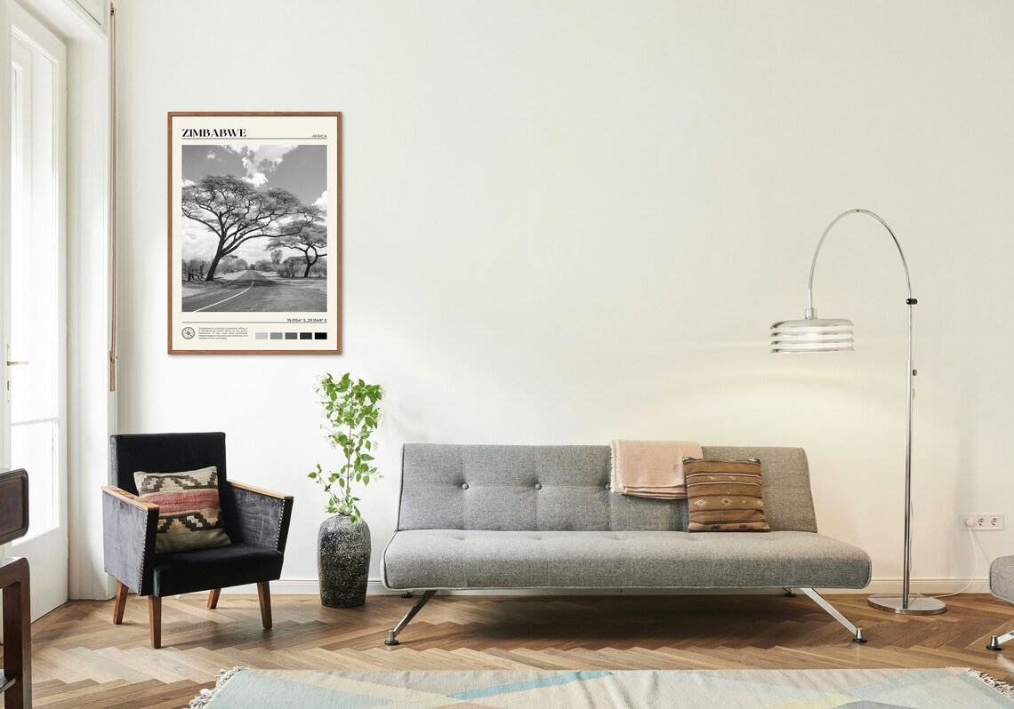 Zimbabwe Black And White Art Print, Africa Wall Decor - Image 3