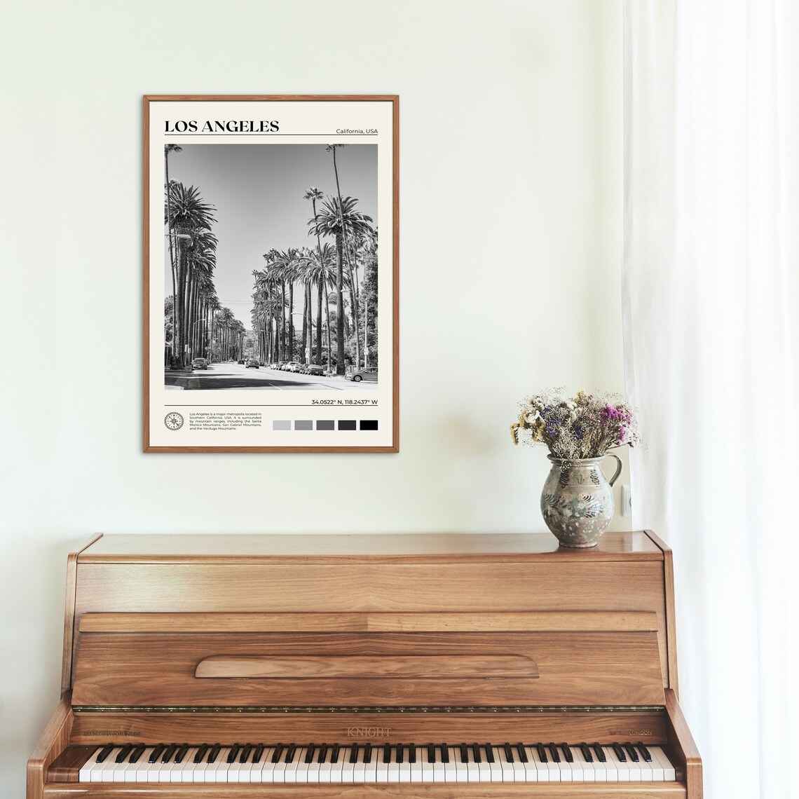 Los Angeles Black And White Travel Poster Print - Image 2